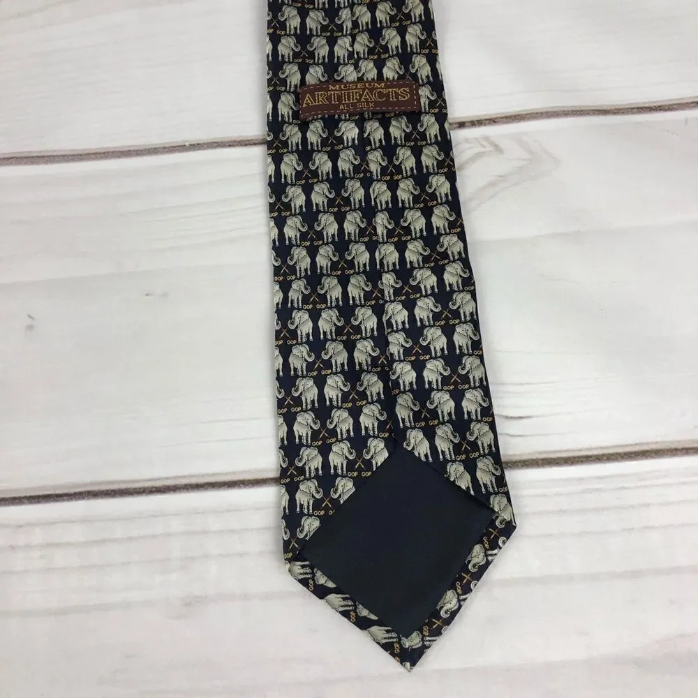 Museum Artifacts GOP Elephant Necktie